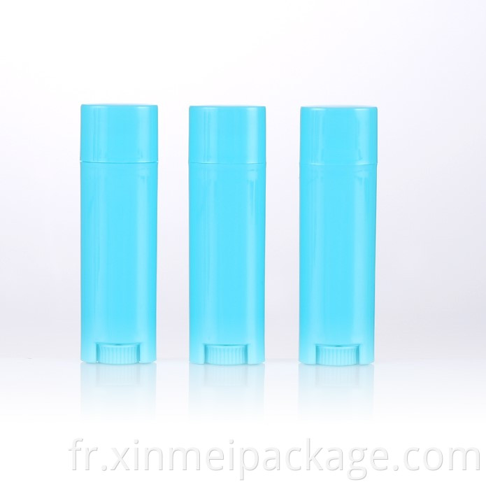 blue empty oval lip balm tube